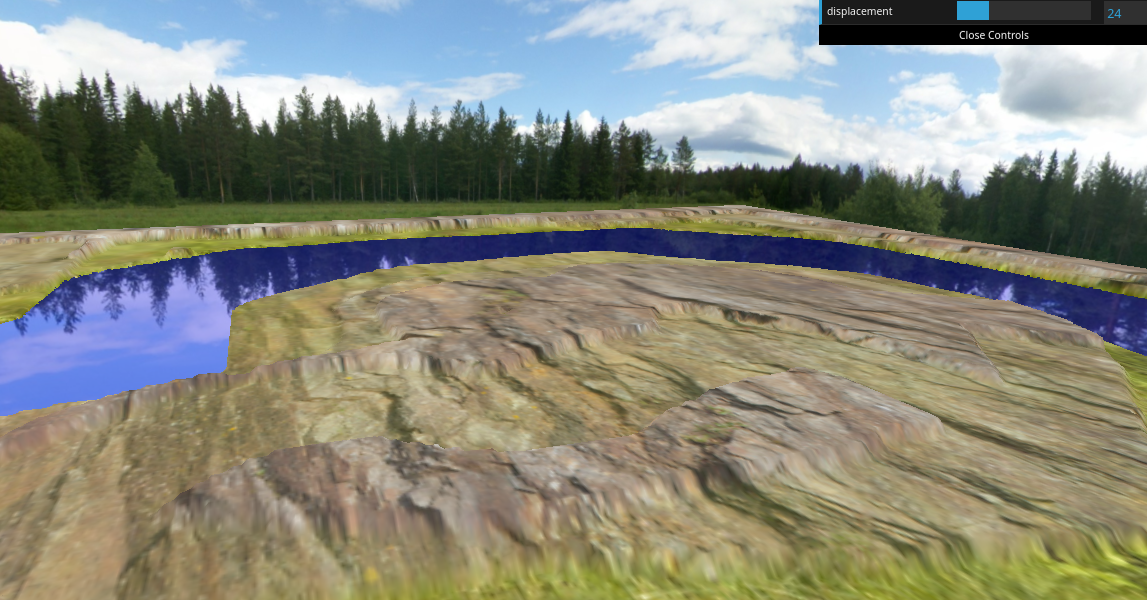 A textured procedural outdoor landscape